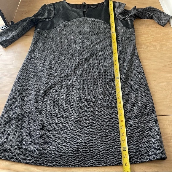 Tahari Arthur S. Levine Faux Leather Trim Dress - Picture 9 of 11